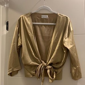 Urban Outfitters Green Silk Top